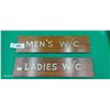 Image 1 : Pair of vintage Ladies & Mens wooden washroom signs 14"x4" each