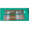 Image 2 : Pair of vintage Ladies & Mens wooden washroom signs 14"x4" each