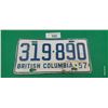 Image 1 : Vintage 1957 BC license plate