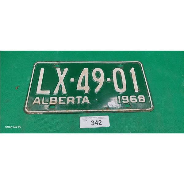 Vintage 1968 Alberta license plate