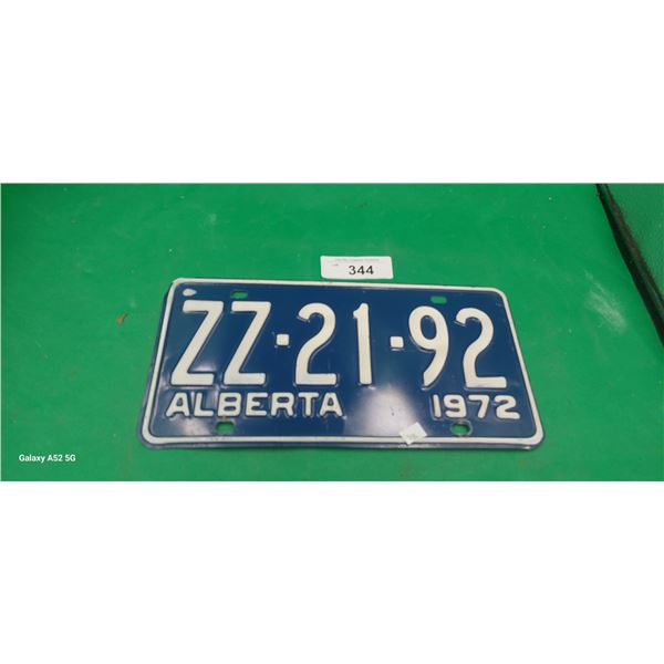 Vintage 1972 Alberta license plate