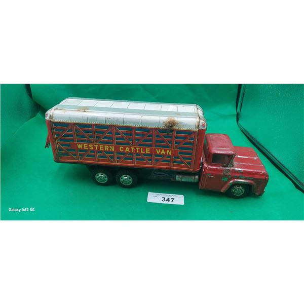 1960s made in Japan Western Cattle toy truck 15" nice graphics