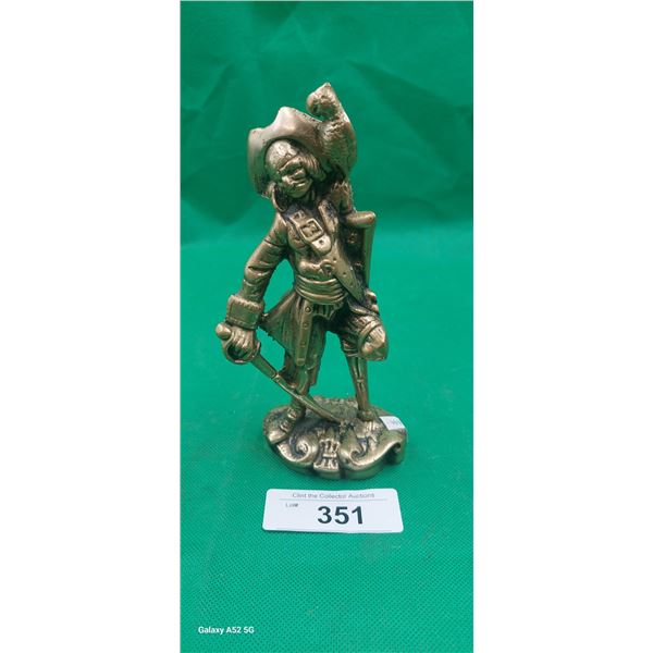 Heavy brass pirate statue 8"