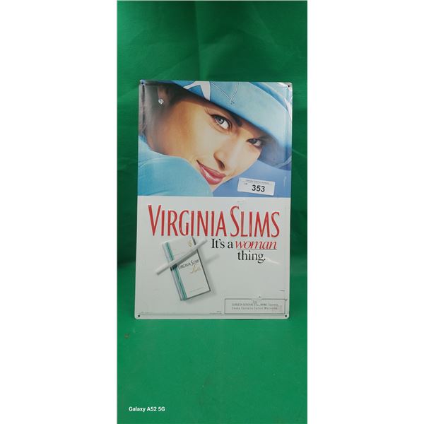 Original Virginal Slims cigarette metal sign 17"x11"