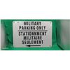 Image 1 : Vintage Metal Canadian Military parking sign 18"x12"