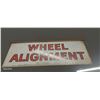 Image 1 : Vintage early 60s Wheel Alignment metal sign, possibly Firestone 32"x12" double sided