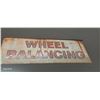 Image 1 : Vintage early 60s Wheel Balancing metal sign, possibly Firestone 32"x12" double sided
