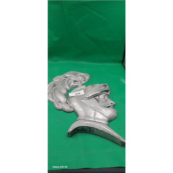 Vintage aluminum knight's head 16"