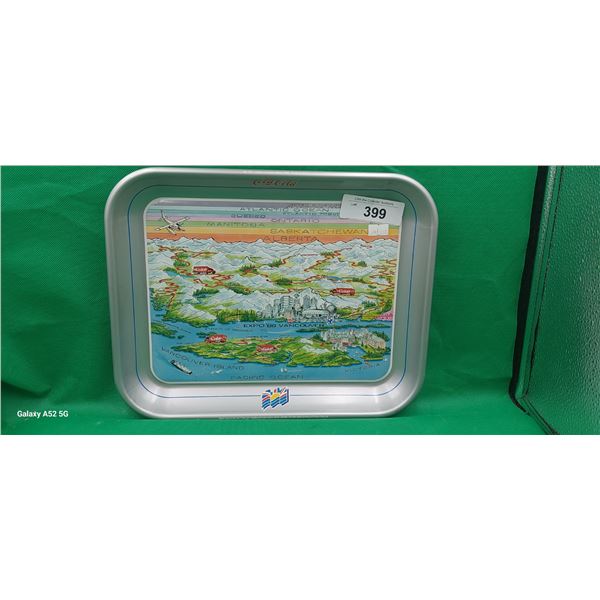 Vintage Expo 86 Coke tray 13"x10"