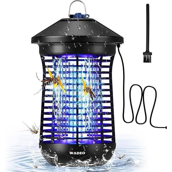 Bug Zapper Outdoor, WADEO 4000V 20W Electric Mosquito Killer with Light Sensor used in Day and Dark,
