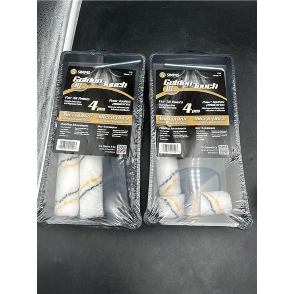 100 mm Simms Golden Touch Microfiber Mini Paint Roller Set Lot of 2
