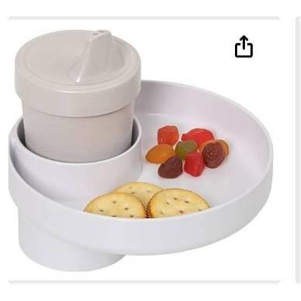 Travel Tray for Food and Drink with Cup Holder Integration