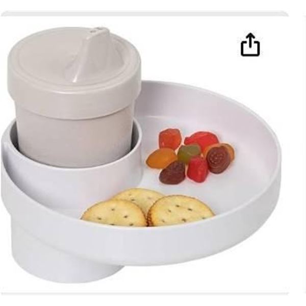 Travel Tray for Food and Drink with Cup Holder Integration