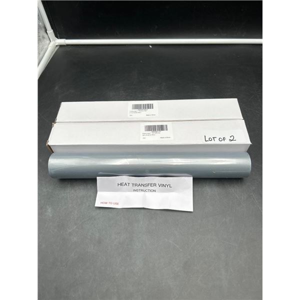 Heat Transfer Vinyl Roll 12″ x 10′ Silver/Grey Lot of 2