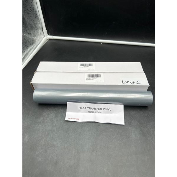 Heat Transfer Vinyl Roll 12″ x 10′ Silver/Grey Lot of 2