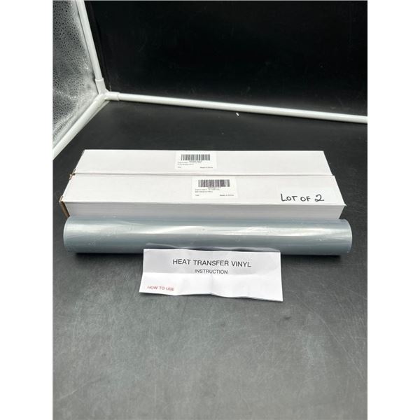 Heat Transfer Vinyl Roll 12″ x 10′ Silver/Grey Lot of 2
