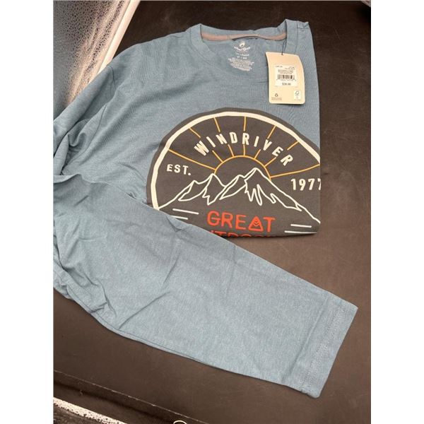 WindRiver Long-Sleeve Crew Shirt, Tall Fit, Size LT, Mountain Graphic