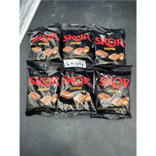 Set of 6 Skor Minis Chocolate Candy Bags, 104g Each