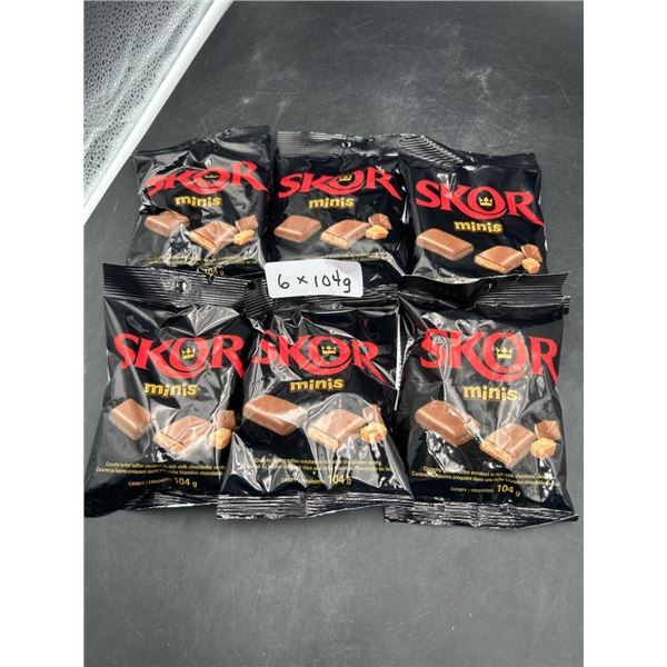 Set of 6 Skor Minis Chocolate Candy Bags, 104g Each