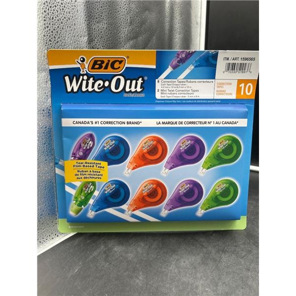 Bic Wite-Out Correction Tape, 10-Pack, Multi-Color