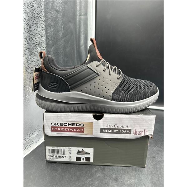Skechers Streetwear Men’s Delson 3.0 Cicada Shoes, Size 8, Black/Gray