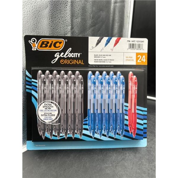 BIC Gel-ocity Gel Pen Set 24 Count in Black, Blue, and Red Ink