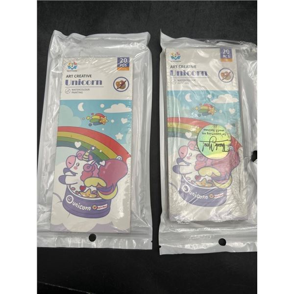 Art Creative Unicorn Watercolor Painting Set, 20 Pieces Lot of 2