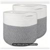 Image 1 : Set of 2 Comfy Homi Cotton Rope Storage Baskets in White and Light Grey