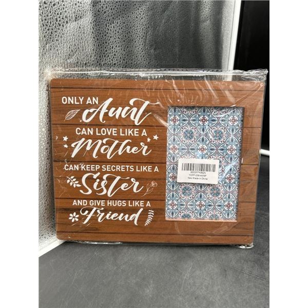Wooden Picture Frame With Sentimental Quote and Decorative Background