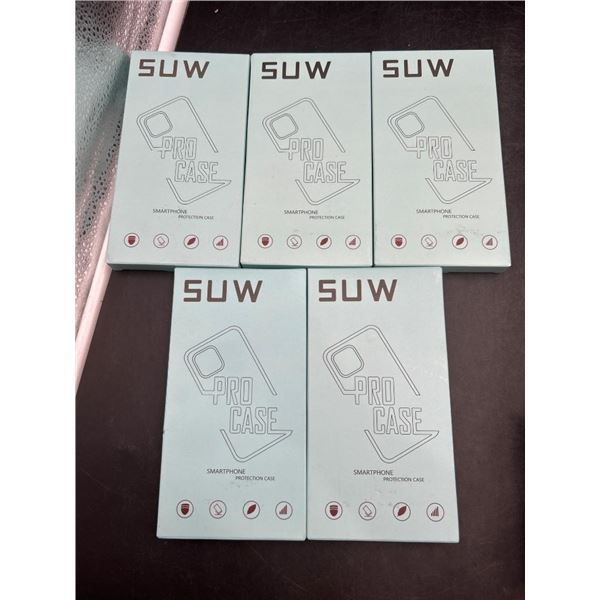 Lot of 5 SUW Pro Cases for Mobile Phones 16ProMax Assorted Colors