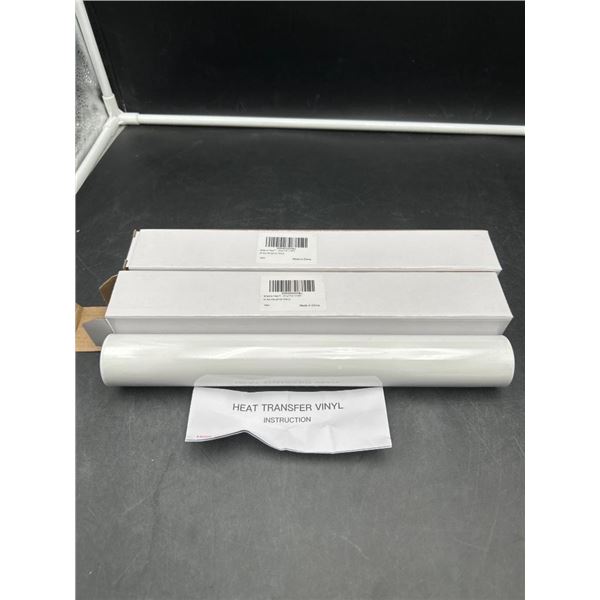 Heat Transfer Vinyl Roll, White, 12in x 10ft Lot of 2