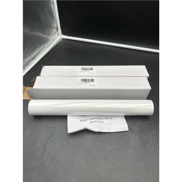 Heat Transfer Vinyl Roll, White, 12in x 10ft Lot of 2