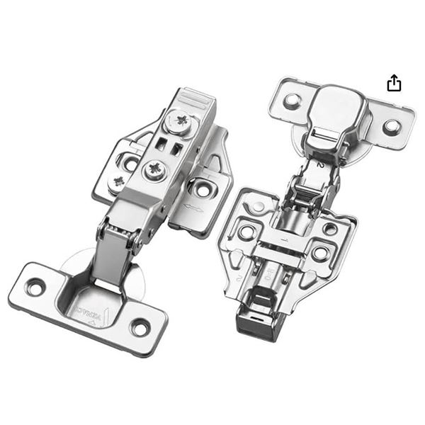 Lot of 8 Sets Half Overlay 105° Soft Close Frameless Kitchen Cabinet Hinges Clip-on European Cabinet