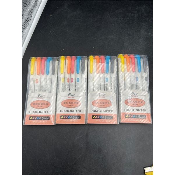 Maike Highlighter Set, 5 Colors, Pack of 4
