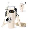 Image 1 : GFJL Water Bottle Carrier With Straw Cover, 3-Piece Set, 40 oz Capacity