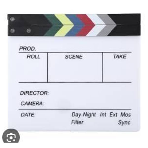 Film Clapboard with Multi-Color Design for Scene and Take Notation