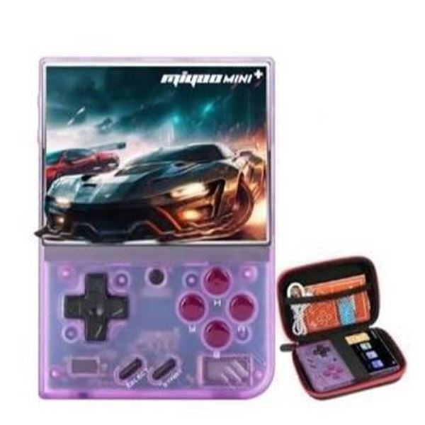Miyoo Mini Plus Retro Handheld Console with 3.5-Inch HD Screen and Case, Purple