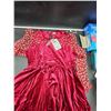 Image 2 : PatPat Red Dress for Ages 12-13 Years with Sheer Heart Sleeves