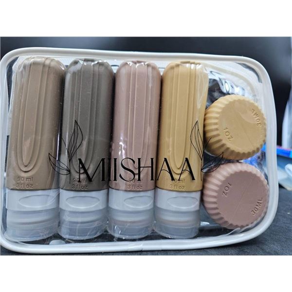 Travel-Sized Refillable Bottle Set with Screw Cap Containers – 4 Bottles + 3 Jars