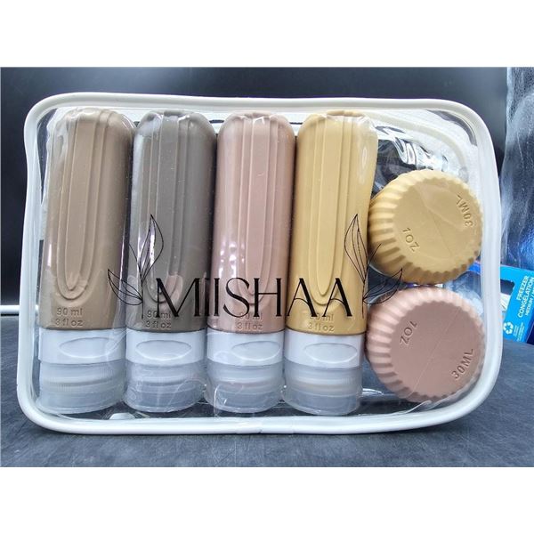 Set of 4 Miishaa Travel Bottles with Accessories for Toiletries
