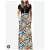 Image 1 : AUSELLY Women’s Dress 26W Black Petunia Blue Floral Design