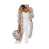 Image 1 : SHEWIN Women’s 2XL Brown Open Front Crochet Cardigan Sweater