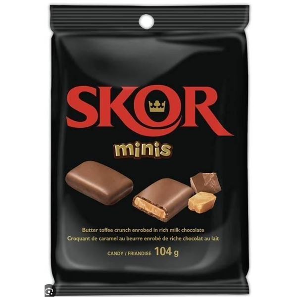 Lot of Skor Minis 6 Bags of 104g Each