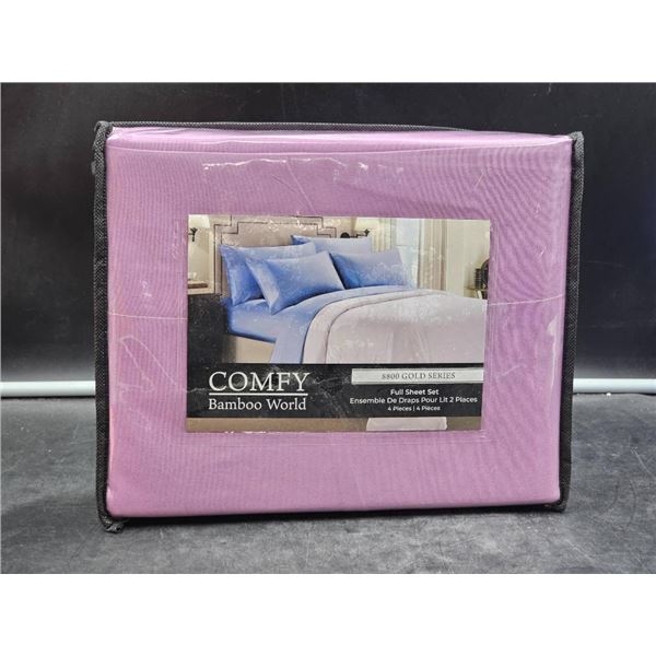 Comfy Bamboo World Full 4-Piece Sheet Set, Purple