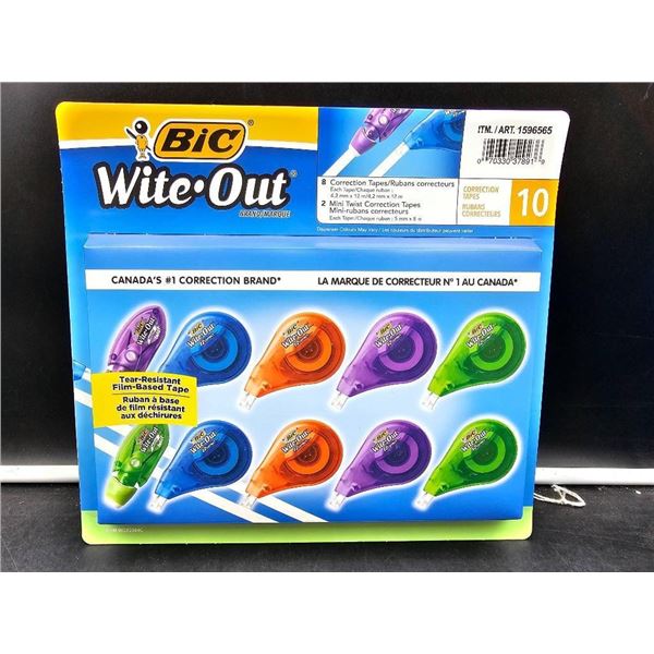 BIC Wite-Out Correction Tape – 10 Count Multicolor Set