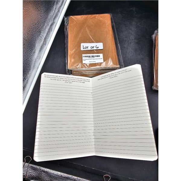 Lot of 6 Brown Notebooks with Motivational Quotes