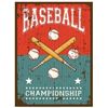 Image 1 : Baseball Championship Decorative Metal Sign with Rustic Design 8×10
