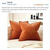 Image 1 : MIULEE Pack of 2 Throw Pillow Covers, Velvet, 18×18 Inches, Orange