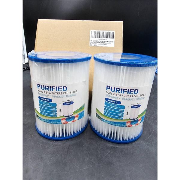 Lot of 2 Purified HYBW-II Pool Filter Cartridges, Compatible with Bestway Type II