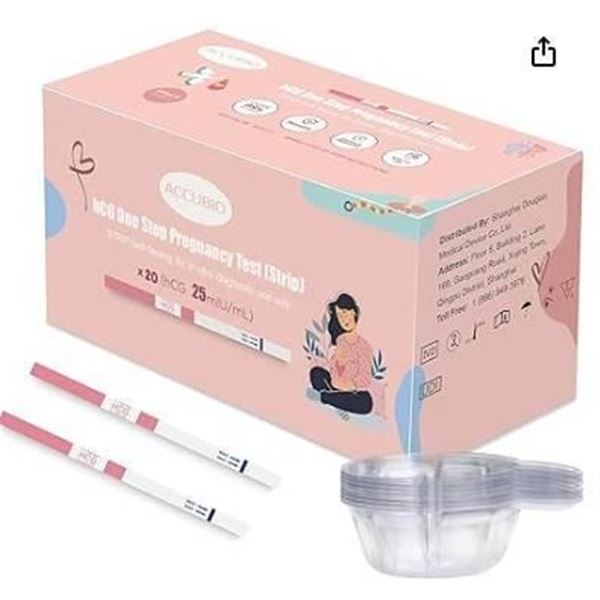 AccuBio hCG One Step Pregnancy Test Strip (15 Strips, 25 mIU/ml)